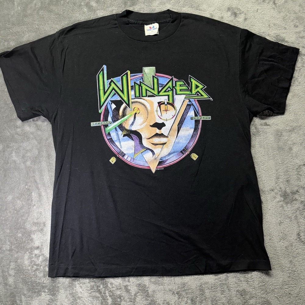 Vintage 80s Winger Too Tuff To Tame Concert‎ T Shirt Metal Band Tee Jays Tag XL